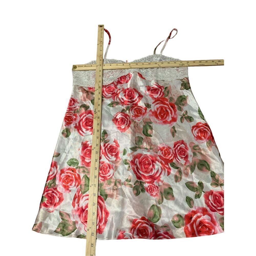 Beautiful Morgan Taylor Intimates Floral Lace Satin Babydoll Nightgown Size Medi - Picture 8 of 8
